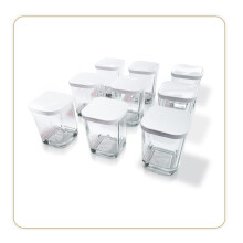 8558 Set of 9 Yogurt Jars, 9 Glass Verrines 145 ml with Clip-On Lid, for All Your Desserts, Appetizers