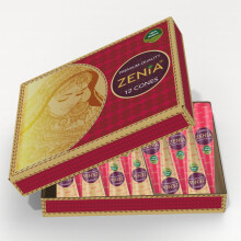 Zenia (12er Pack) 100% Natürliche Henna Haarfarbe Paste Dunkel Rötlich-Braun 25g pro Cone