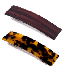 2 Pcs Large Hair Barrettes for Women Retro French Design Hair Barrettes Vintage Tortoise Shell Hair Clips for Thin Fine Thick Hair