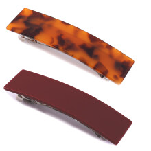 2 Pcs Large Hair Barrettes for Women Retro French Design Hair Barrettes Vintage Tortoise Shell Hair Clips for Thin Fine Thick Hair
