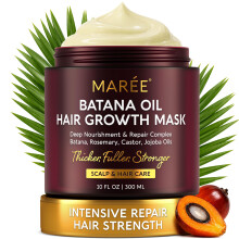 MAREE Tiefenwirksame Haarkur für geschädigtes Haar - Batana Öl Maske für Haarwachstum - 10 Fl Oz, Gelb