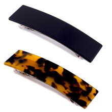 2 Pcs Large Hair Barrettes for Women Retro French Design Hair Barrettes Vintage Tortoise Shell Hair Clips for Thin Fine Thick Hair