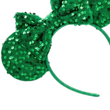Batsysm Fluwelen Muizenoortjes Haarband met Volle Sequins, Groene Glanzende Strik Haarband voor Meisjes