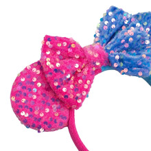 Batsysm Fluwelen Muizenoortjes Hoofdband met Volle Pailletten, Glanzende Haarstrik Hoofdband
