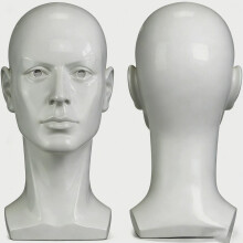 LIAMTU Male Mannequin Head for Display - Realistic PVC Head Model for Wigs, Hats, Headphones, Jewelry, Salon and Home Decoration,Whate