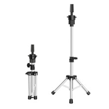FUTAI Mini Adjustable Wig Stand Tripod Metal Holder for Mannequin Head Canvas Foam Head Hairdresser Practice Cosmetology Braiding Styling Salon Displa