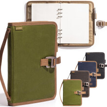 LOCHBY Field Binder A5 | 6-Ring Binder aus wasserabweisendem Canvas | Flachdesign | Nachfüllbares A5 System