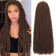 Passion Twist Haar 8 Packs Wasserwelle Häkelhaar Bohemian Flechtzopf Extensions für Frauen (30#, 24 Zoll)