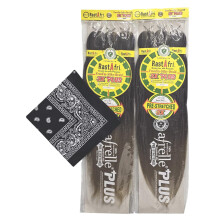 RastAfri Vorgezogene Seidene Zopffrisuren 3X mit Bandana - 2 Packungen (#BT 1B/27)