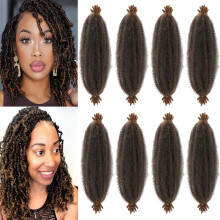 Springy Afro Twist Haar 18 Zoll Marley Twist Flecht Haar 8 Packungen Vorgefertigtes Haar für Weiche Locs