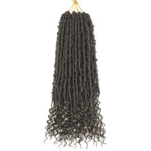 Neue Butterfly Locken Häkelhaare 24 Zoll 6 Packs Dunkelbraun Lockige Enden Vorgefertigte Haarverlängerungen (6 Packs, 2#)
