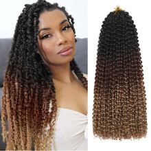 Passion Twist Haar 16 Zoll 8 Pakete Wasserwelle Häkelhaar Bohemian Flechtfrisuren für Frauen (1B/30/27)