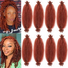 Springy Afro Twist Haar 14 Zoll Marley Twist Zopf Haar 8 Packungen Vorgefertigtes Haar für Soft Locs