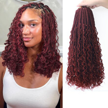 Boho Box Häkelzöpfe Echthaar Gemischte Göttin Box Zopf Häkelhaar 14 Zoll 9 Pakete