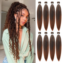 Geflochtenes Haar Vorgezogen 8Pack 24 Zoll Extensions für Twist oder Zopf (T30#, 24 Zoll (Packung von 8))