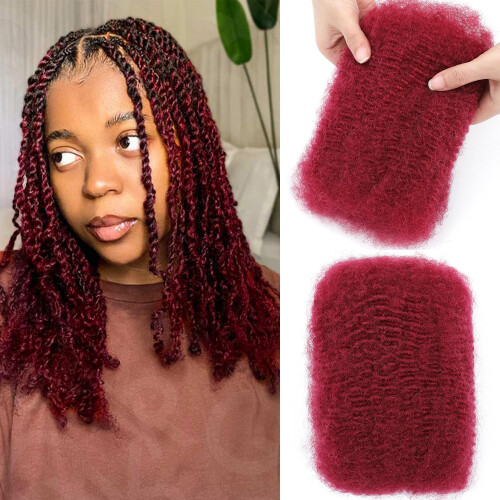Afro Kinky Bulk Menschenhaar für Dreadlocks Extensions 18 Zoll 3 Pack 30 Gramm