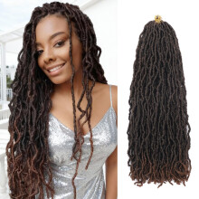DACAI XIU Kunsthaarbundeln 7 Packs Weiche Locs Crochet Haare Vorinstallierte Goddess Locs für Schwarze Frauen (T/30#, 20 Zoll)