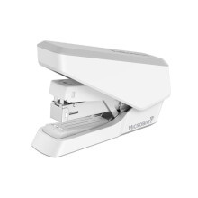 Jam Free Stapler, 40 Sheet Capacity - LX860 EasyPress Half Strip Antibacterial Manual Stapler- Uses Both 24/6mm and 26/6mm Staples - White
