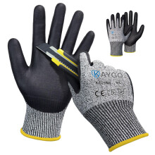 Cut Resistant Work Gloves - 2 Pairs, Level C Protection, MicroFoam Nitrile Coated Good Grip Machine Washable, Cut Proof Safety Gloves EN388 4X42C,