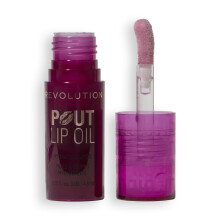 Revolution Pout Lip Oil, Voedende Getinte Lippenolie, Hoge Glans, Niet Plakkerig, Vegan & Dierproefvrij, Bitten Cherry, 0.13 oz