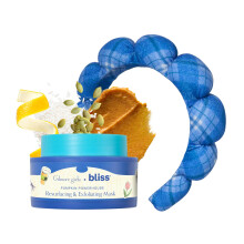 Bliss Gilmore Girls x Pumpkin Powerhouse Peeling & Exfolierende Maske mit Plaid Spa Kopfbedeckung