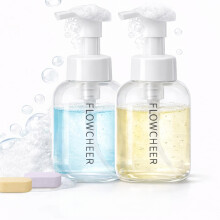 flowcheer Schaumseife Starterset - 2 nachfüllbare Spender (12 oz) + 2 Nachfülltabletten, frisch & sauber