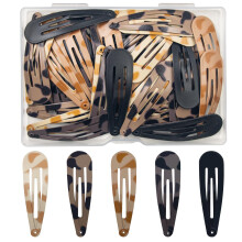 ELANE 50 Pcs Waterdrop Snap Hair Clips for Women Girl,Cute Hair Barrettes for Women Fine Thin Hair Accessories (Camel)