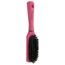 Donna Boar Styling Brush - Soft Boar Bristles for Womens Hair, Lightweight Handle for Gentle Detangling, Smooth Finishing & Everyday Styling, Pink Col