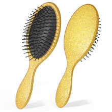 MInovel Girls Detangling Brush, Wet & Dry Tangle-Free Hair Brush for Women & Kids, Soft and Flexible Bristles for Straight, Curly and Thick Hair (Gold