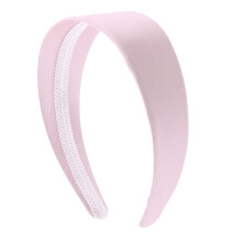 Motique Accessori Fascia Rigida in Raso Larga 5 cm senza Denti per Donne e Ragazze (Rosa Chiaro)