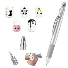 Penna per Nail Art 5 in 1, Strumento per Decorazione Unghie con 4 Teste di Dimensioni