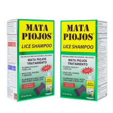 Mata Piojos Läuseshampoo, Maximale Wirkung, Entfernt Kopf- und Körperläuse, 2 Fl Oz, Mit Kamm, 2er-Pack