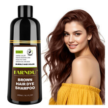 DYEING 221 BC FARNDU Kastanjebruine Haarverf Shampoo voor Grijs Haar - 3 In 1 Natuurlijke Haarverf Shampoo