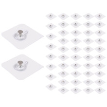 Wall Hangers Without Nails, Wall Hooks for Hanging, 50 Packs Adhesive Wall Hooks, Picture Hangers for Living Room