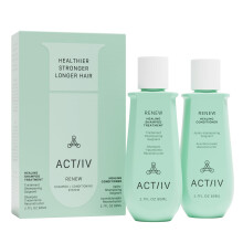 ACTIIV Renew Travel Duo (Unisex) | Supports Scalp Health & Appearance of Fuller, Healthier-Looking Hair, Hydrates & Nourishes, Heals Damaged & Over-Pr