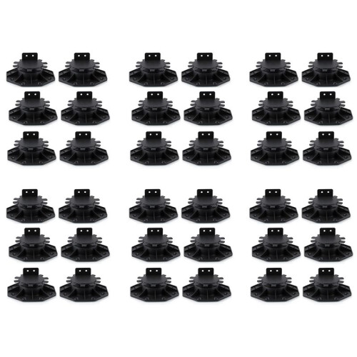 36 Pcs Joist Support Pedestals, Adjustable Decking & Flooring Support Pedestal for Deck, Timber Base