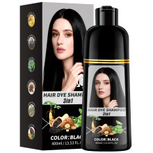 Schwarze Haarfärbe-Shampoo, 100% Grauhaarddeckung, 3 in 1 natürlicher Kräuterfarben-Shampoo