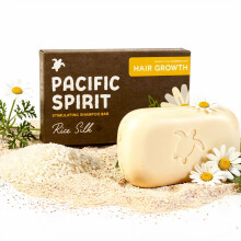 Pacific Spirit Rice Silk Rice Shampoo Bar for Hair Growth, Thinning Hair, Caffeine & Vitamin B5, 3.53 Oz