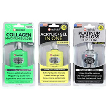 Nail-Aid 3pk Of Collagen Base + Acrylic Gel In 1 + Platinum Top Coat, Clear, N/A, 1.65 Fl Ounce