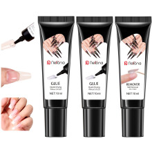 Halbfester Nagelkleber 10ml 2er Pack für Press-On Nägel mit 10ml Entferner-Kit