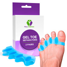 Mars Wellness Gel Zehenspreizer - Universelle Zehenstrecker zur Linderung von Fußschmerzen, Korrektur von Hallux Valgus - 2 Paar