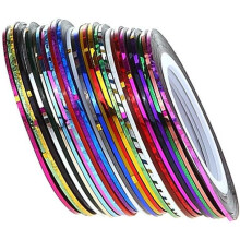 30Pcs Rubans Autocollants Ongles Couleurs Aléatoires Accessoires Manucure Mode