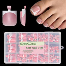 Künstliche Zehennägel für Frauen, 150PCS Berry Pink Wiederverwendbare