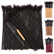 DAIXI Extensiones de Dreadlocks de Pelo Humano, Suaves y Ligeras, Pueden Ser Decoloradas y Teñidas