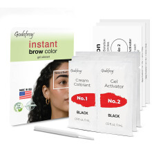 Godefroy Snelle Tijdelijke Instant Brow Kleur, 3 Toepassingen Per Verpakking, Salonkwaliteit, Natuurlijk Zwart