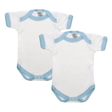 Baby Bodysuit Short Sleeved Baby Vests, Premium Cotton, Soft and Breathable Grows for Boys and Girls, Ideal for Delicate Skin, Made in UK, 2 Pack