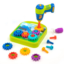 Learning Resources Design and Drill Gears Workshop, 55-Piece with Electric Toy Drill, STEM Toy, Boys and Girls Ages 3+