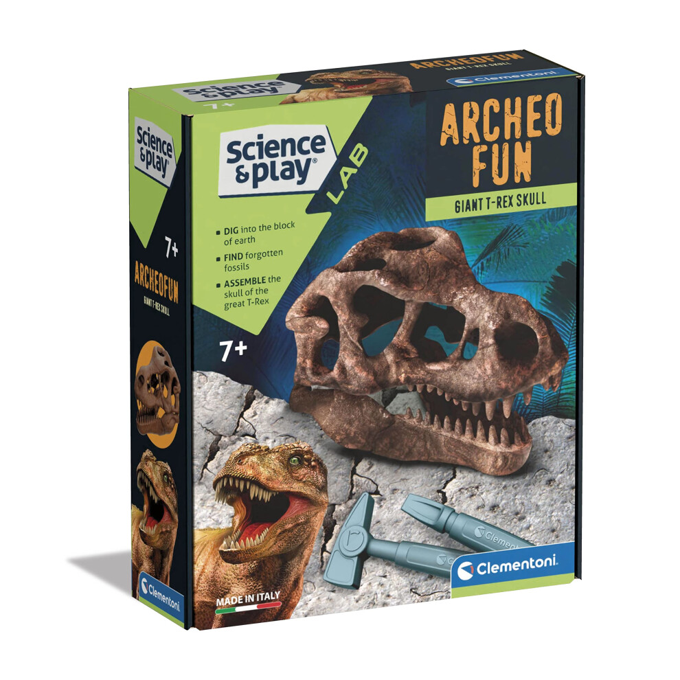 Clementoni - 61376 - Science & Play Lab - Giant Skull T Rex Dig Kit - Educational And Scientific Toys, Dinosaur Dig, Archaeological Excavation Toys, Gift For - Image 5