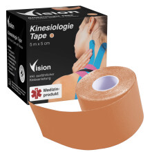Kinesiology Tape, Skin Colours, 5 m x 5 cm, Certified Medical Device, Waterproof & Breathable, Extra Strong Hold for up to 7 Days, Sports Tape for