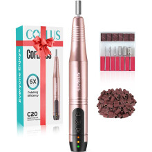 C20 Nail Drill Cordless Portable Electric Manicure and Pedicure Set, Professional Nail Files for Acrylic Gel Nails, 6 Nail Drill Bits, Cuticles Hard